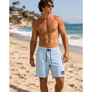 Quiksilver Highline Boardshorts Mens 38 Blue Surf Swim Trunks Beach Coastal
